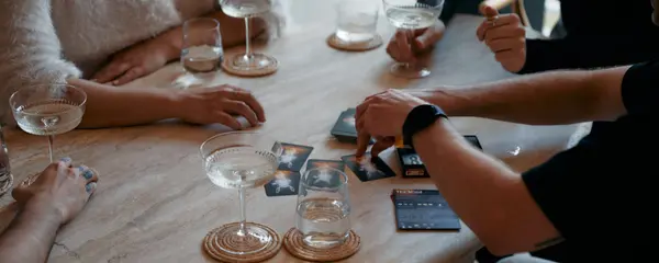 Hands while playing cards